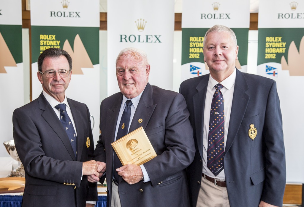 Peter Campbell receives his Meritorious Service Award. Prizegiving of the 68th Rolex Sydney Hobart 2012 ©  Rolex/Daniel Forster http://www.regattanews.com
